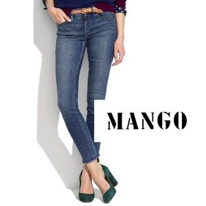 MANGO Miriam Dark-Wash Zippered Ankle Jeans